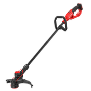 Craftsman red and black cordless string trimmer, side angle, SKU CMCST901B, lawn tool category.