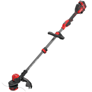 Photo of CRAFTSMAN cordless string trimmer, red and black, SKU CMCST920M1, side angle on white background.
