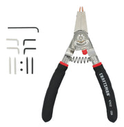 Craftsman snap ring pliers with black grips and multiple interchangeable tips, SKU CMHT47412, front angle, on white.
