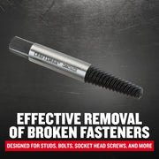 Craftsman CMMT14108 screw extractor tool with black and silver finish shown on metal background.