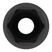 Close-up view of a black Craftsman socket tool, showing the hexagonal inner shape used for tightening or loosening nuts and bolts.