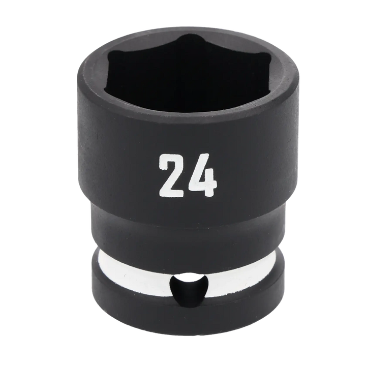 A close-up image of a black CRAFTSMAN socket with the number 24 printed in white, used for turning nuts and bolts.
