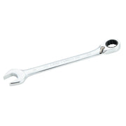 A silver CRAFTSMAN combination ratcheting wrench featuring an open end and a ratcheting box end, displayed on a white background.