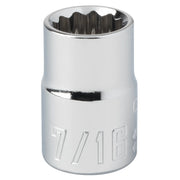 CRAFTSMAN 7/16-inch chrome socket, front view, CMMT44332.