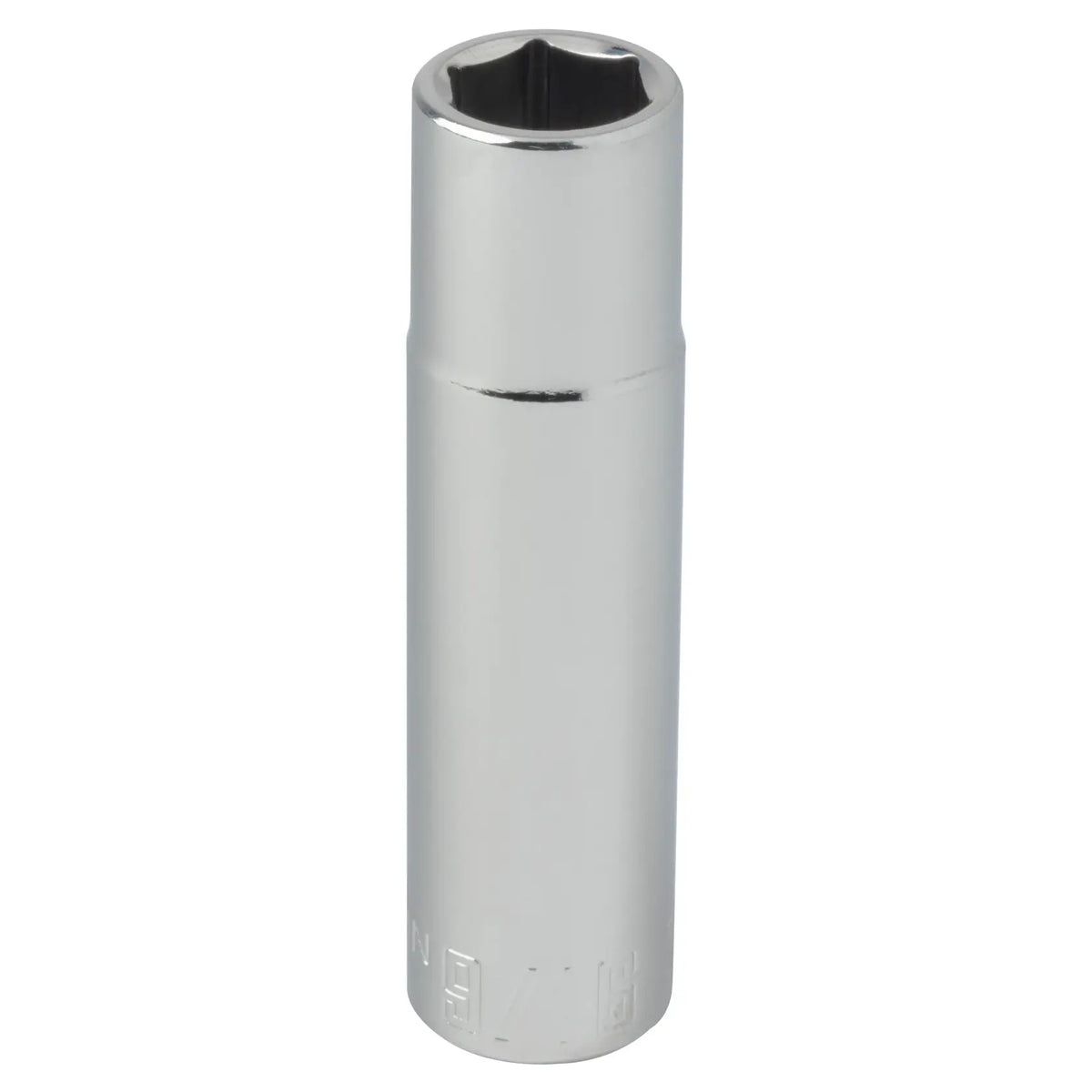 CRAFTSMAN CMMT45932 chrome deep socket tool, six-point design, front angle on white background.