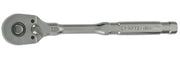A metal ratchet wrench with a polished finish, featuring a pivoting head and the brand name 'CRAFTSMAN' engraved on the handle.